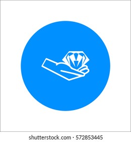diamond, hand, icon