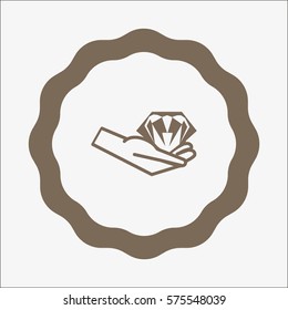 diamond, hand, icon