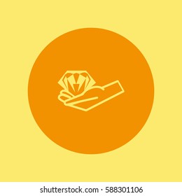 diamond, hand, icon