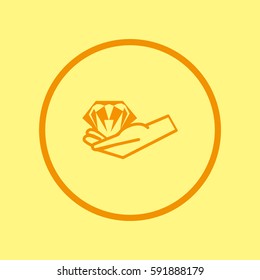 diamond, hand, icon