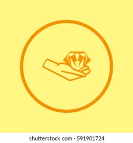 diamond, hand, icon