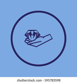 diamond, hand, icon