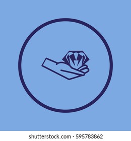 diamond, hand, icon