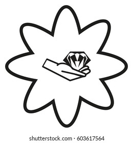 diamond, hand, icon