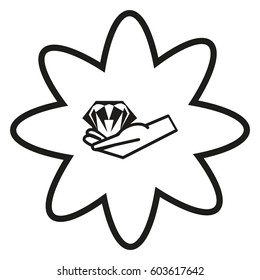 diamond, hand, icon