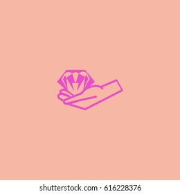 diamond, hand, icon