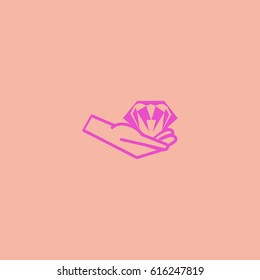 diamond, hand, icon
