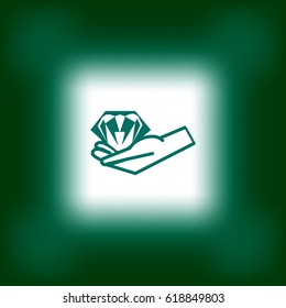 diamond, hand, icon