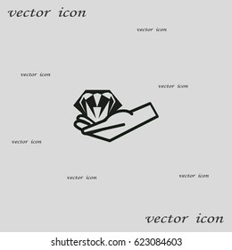 diamond, hand, icon