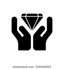 Ícone de diamante e mão eps 10
