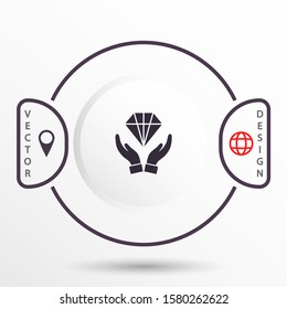 Diamond in the hand icon , lorem ipsum Flat design