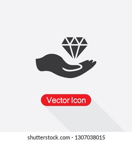 Diamond In The Hand Icon Vector Illustration Eps10