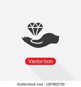 Diamond In The Hand Icon Vector Illustration Eps10