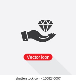 Diamond In The Hand Icon Vector Illustration Eps10
