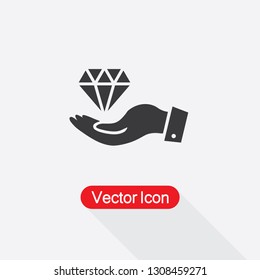 Diamond In The Hand Icon Vector Illustration Eps10