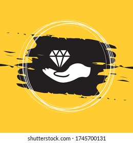 Diamond In The Hand Icon Vector Illustration Eps10