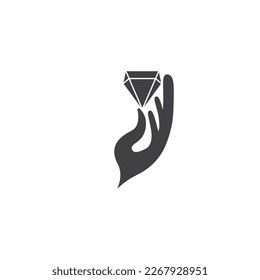 diamond and hand logo vector abstract illustration design