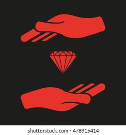 Diamond in hands Icon