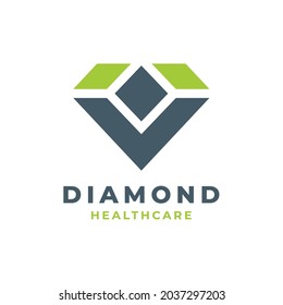 Diamond Healthy Life Logo Template Design. Vector illustration