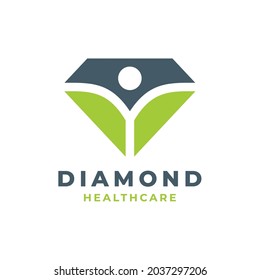 Diamond Healthy Life Logo Template Design. Vector illustration