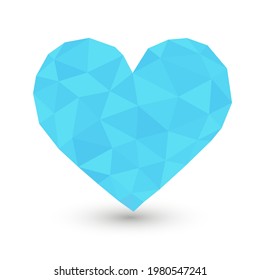 Textura de icono de polos bajos en el corazón de los diamantes. Ilustración Diseño Amor Emoji. Símbolo vector de estilo de polígono.