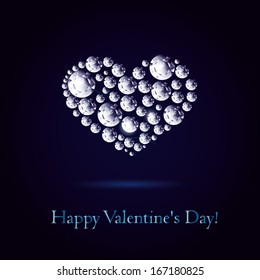 diamond heart dark vector card background