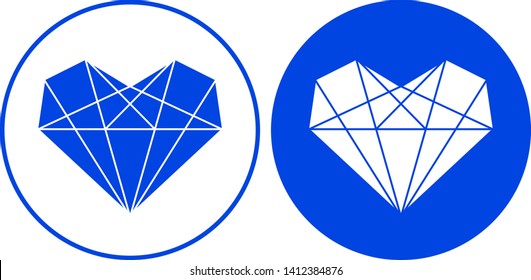 Diamond heart icon. Vector illustration