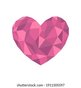diamond heart illustration. can be used for logos, icons and symbols. valentines day. vector set. 