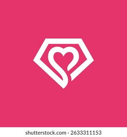 Diamond Heart logo vector illustration