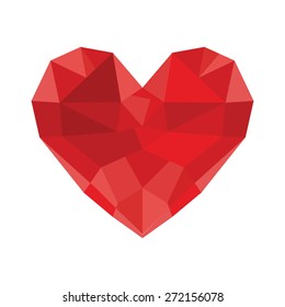 Diamond heart - low poly vector heart