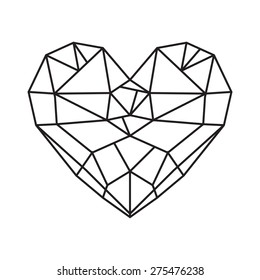 Diamond Heart - Low Poly Vector Heart