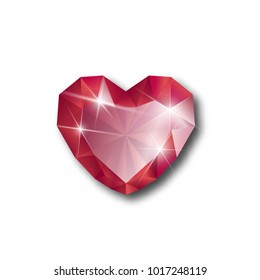 Diamond Heart Shape, Vector Format