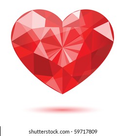 Diamond Heart Shape, Vector Format For Valentine Or Wedding Concept.