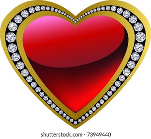 Diamond heart for Valentine day, vector
