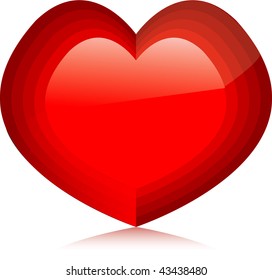 Diamond Heart. Vector Illustration