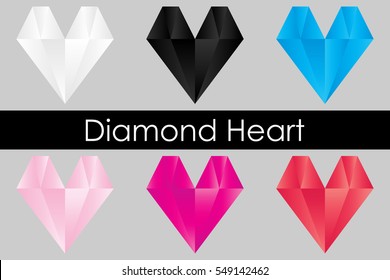 Diamond Heart vector for V day and every day