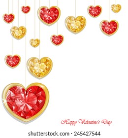 Diamond hearts with different colors  