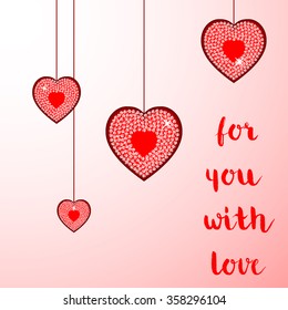 Diamond hearts vector background. Valentine's day vector illustration.