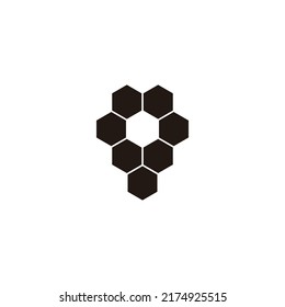 Diamond, hexagons geometric symbol simple logo vector