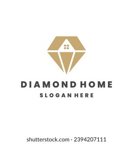 diamond home business logo design vector template.