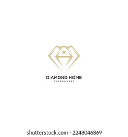 diamond home with letter h logo