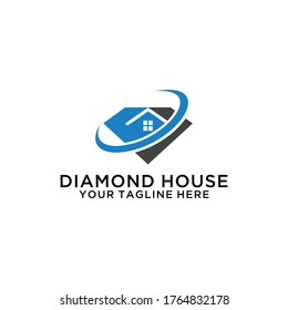 Diamond home logo design template