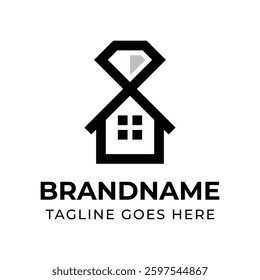 Diamond Home Modern Logo, representing elegance, stability, and modern home living