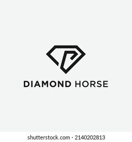 logotipo de diamante de caballo o logotipo de caballo