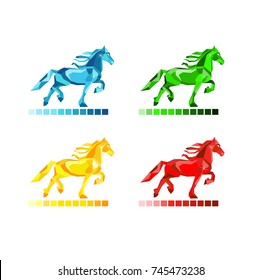 Diamond Horse Logo Vector