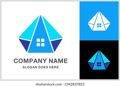 Diamond House Architecture Business Company Stock Vector Logo Design Template