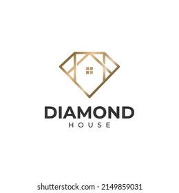 plantilla de diseño del logotipo de diamantes y de la casa