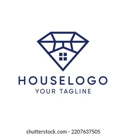 Diamond House Logo Designs Vector