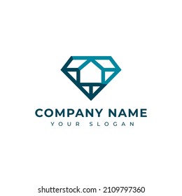 Diamond House Logo Vector Design