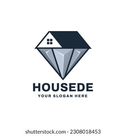 Ilustración del icono del vector del logotipo de Diamond House